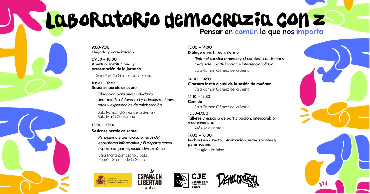 Programa de la Jornada Laboratorio DemocraZia con Z